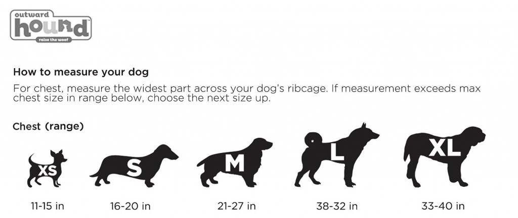 Ezydog Life Jacket Size Chart